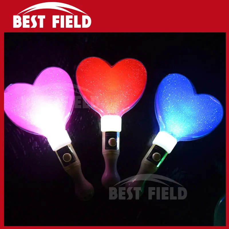Free shipping 2pcs/lot LED glow heart stick led stick flash wand light