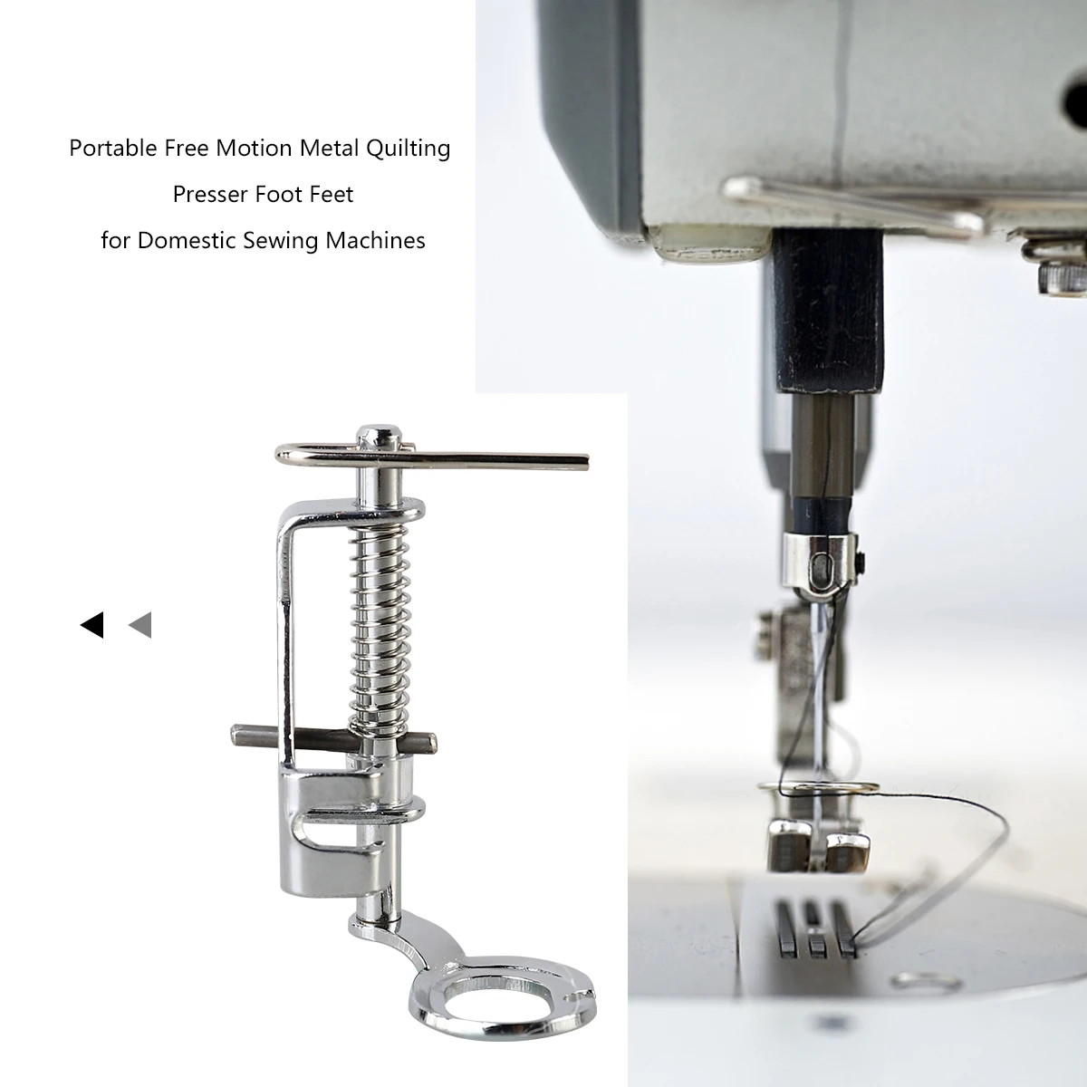 Портативная металлическая прижимная лапка свободного движения для домашних швейных машин(серебро