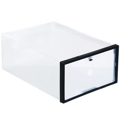 Multi-Purpose Dust-Proof Shoes Box Home Creative Foldable Drawer Storage Boxe Combination Transparent Environmental - Цвет: Black1pcs