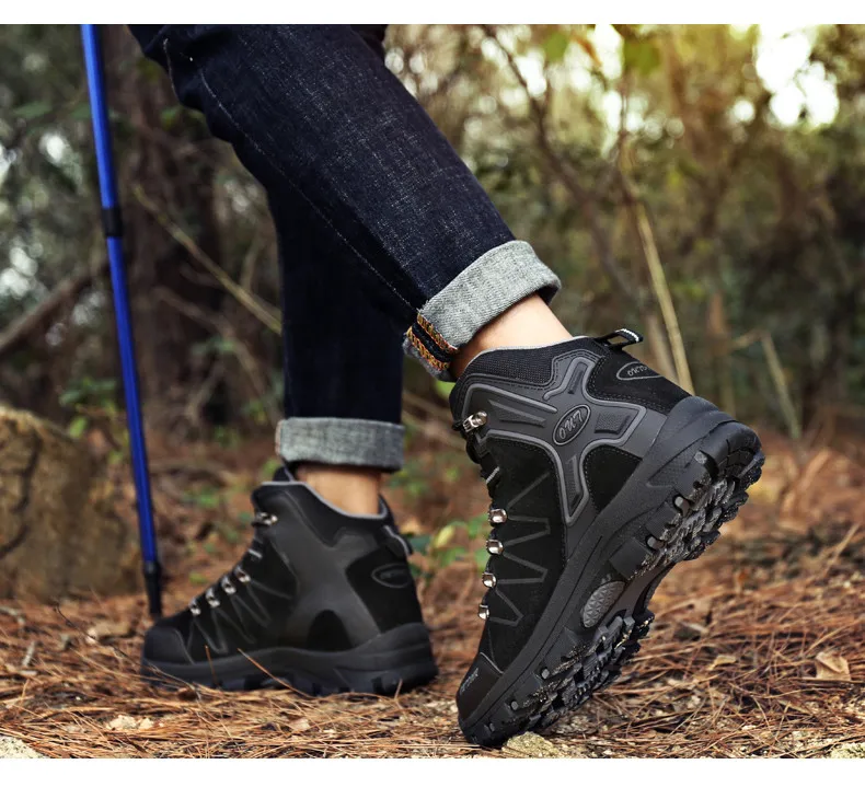 Clorts/мужские треккинговые ботинки; замшевые дышащие туфли для альпинизма; уличные треккинговые ботинки; нескользящие горные ботинки для мужчин