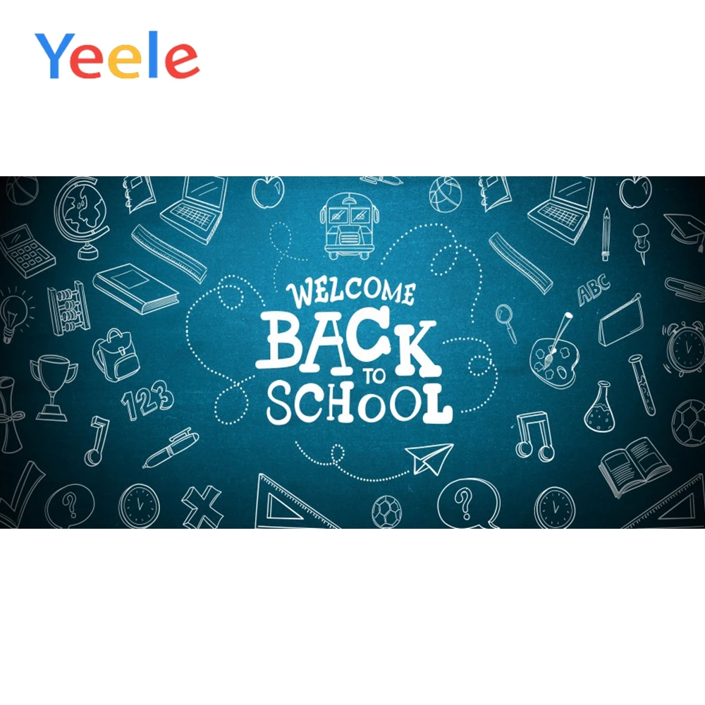 

Yeele Welcome Back To School Posters Wall Photography Background Baby Child Photographic Backdrop Banner Props For Photo Studio