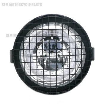 

NEW Motorcycle Retro Black Metal Grid 35W Halogen Front Headlight Lamp Kit Fits For CG125 GN125 Harley Cafe Racer Honda
