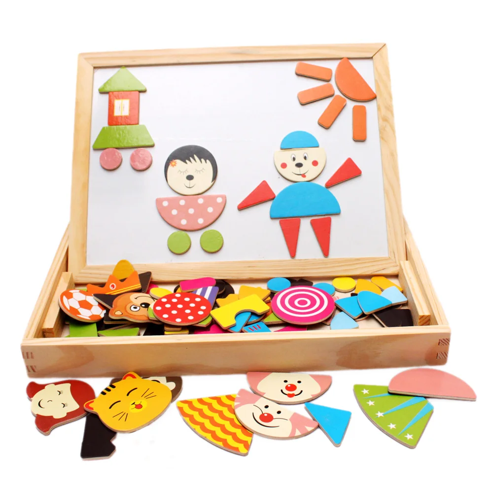 

hot sale educational wooden toy new style magnetic puzzle colorful gift 1pc