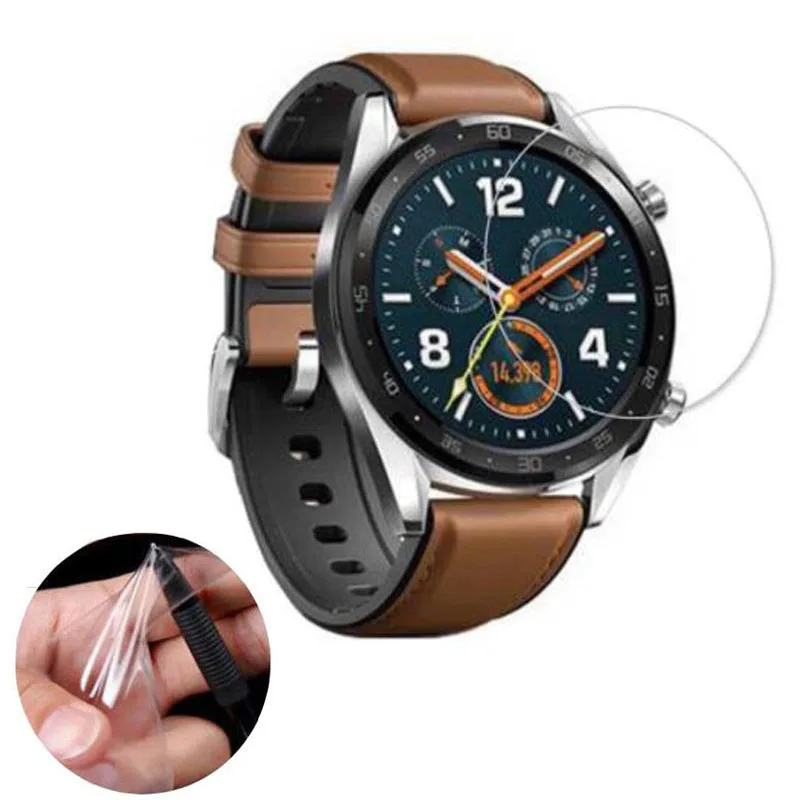 

3pcs Soft Ultra Clear Protective Film Guard Protection For Huawei Watch GT Sport Smartwatch Screen Protector Cover (Not Glass)