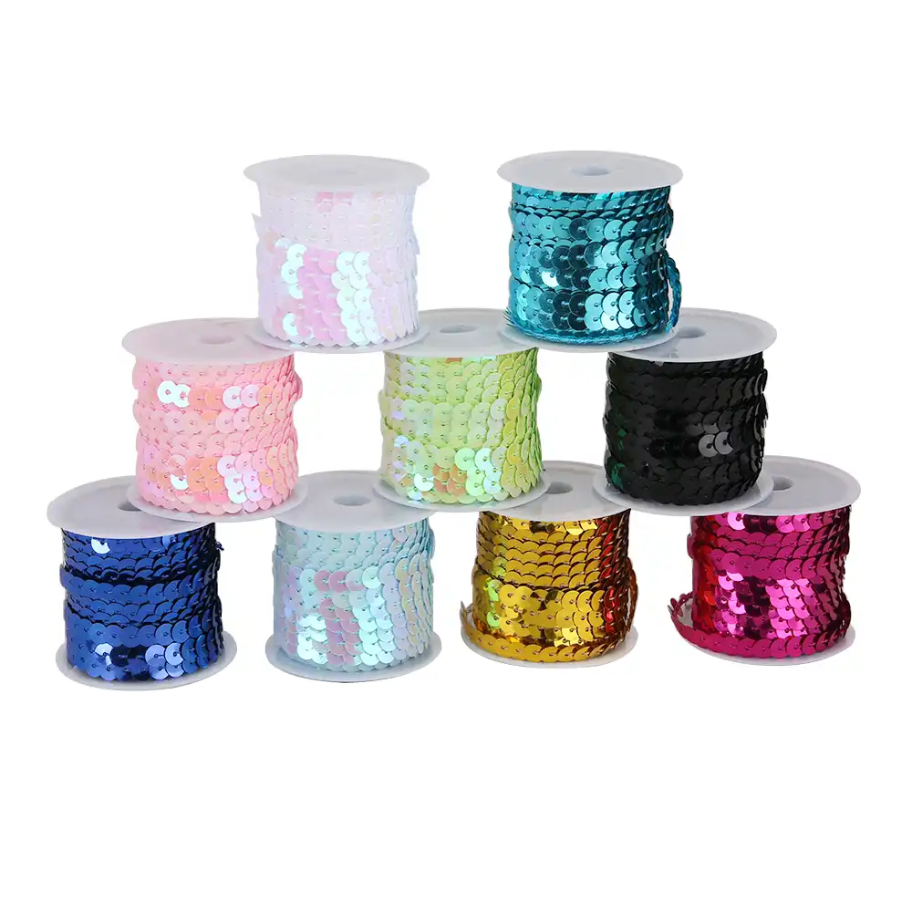 DIY 6mm Faceted Round Loose Sequins Paillettes Bag Sewing Decor Wedding Craft#