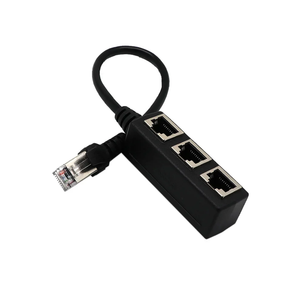 

Network LAN Cable 1 To 3 Port Socket Splitter Ethernet Connector RJ45 Adapter For CAT 5/CAT 6