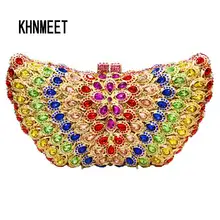 Laisc бабочка Форма Роскошный Кристалл Клатч белый со стразами женская свадебная кошелек Pochette дамы выпускного сцепления Вечерняя Sc108