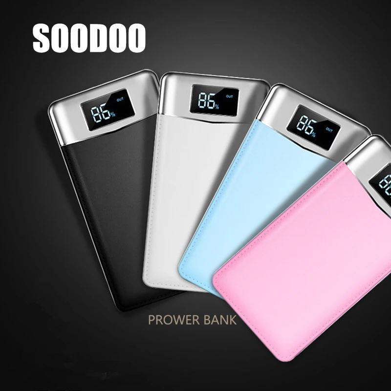 

Soodoo 30000mah Power Bank External Battery Prower Bank 2 USB LED Powerbank Portable Mobile phone Charger for Xiaomi MI iphone