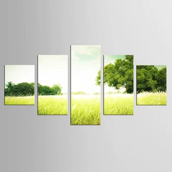 

5 Panels green Forest Scenery Painting Canvas Art Print on Canvas living room restaurant home decor