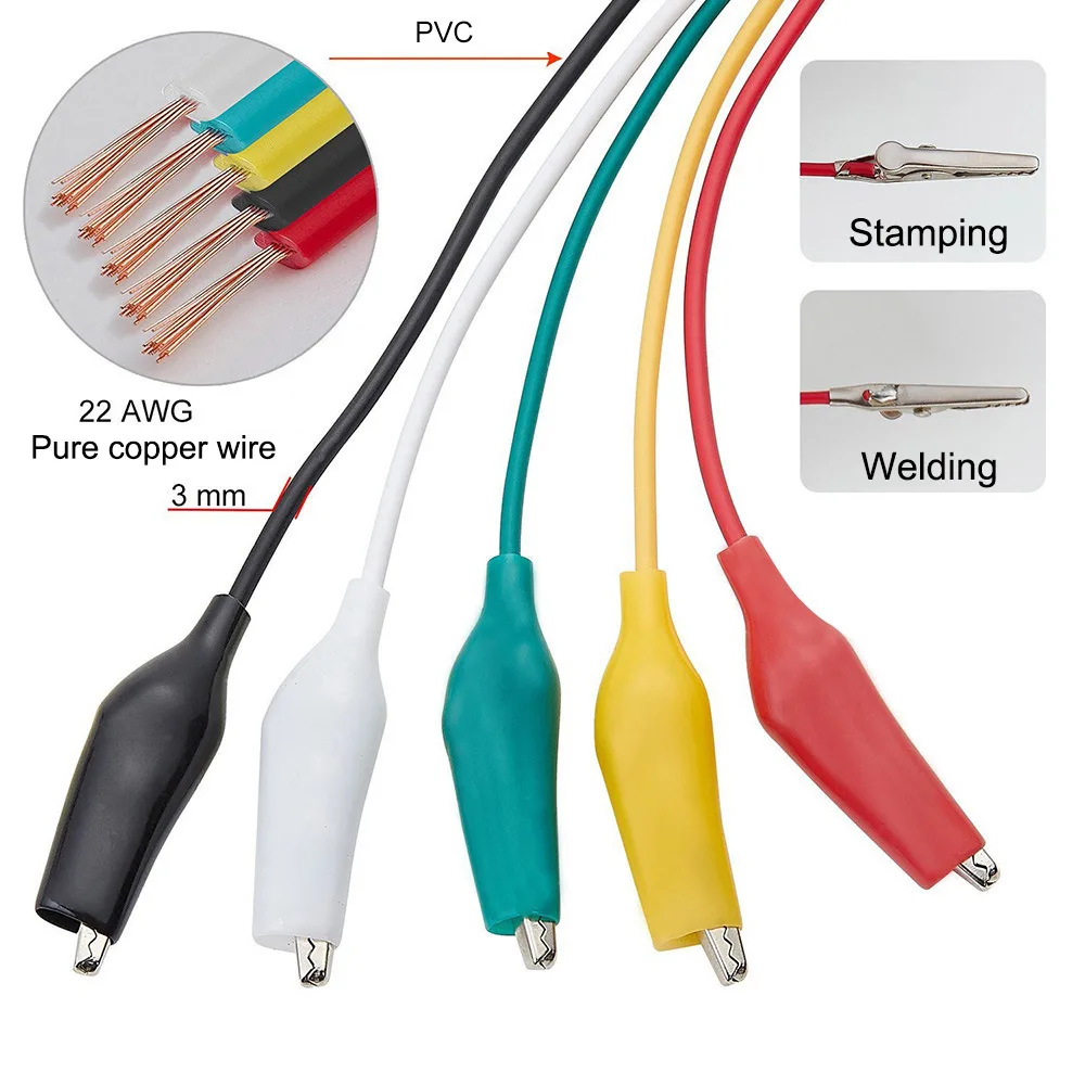 Совершенно 10 шт. крокодил клип линия электронный DIY тестовый свинец крокодил двойная головка Крокодил Зажимы тестовая Перемычка провода