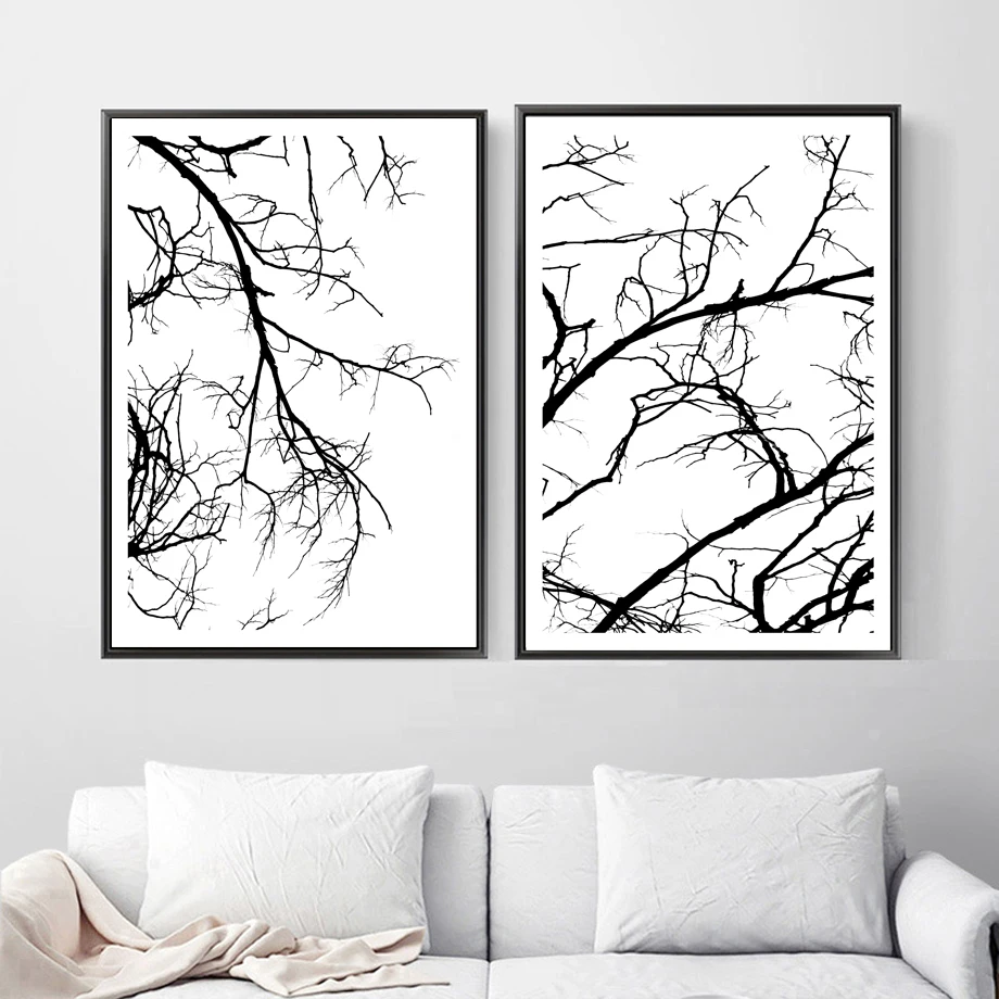 

Abstract Black White Tree Wall Art Canvas Painting Nordic Poster And Prints Scandinavian Wall Picture For Living Room Home Decor