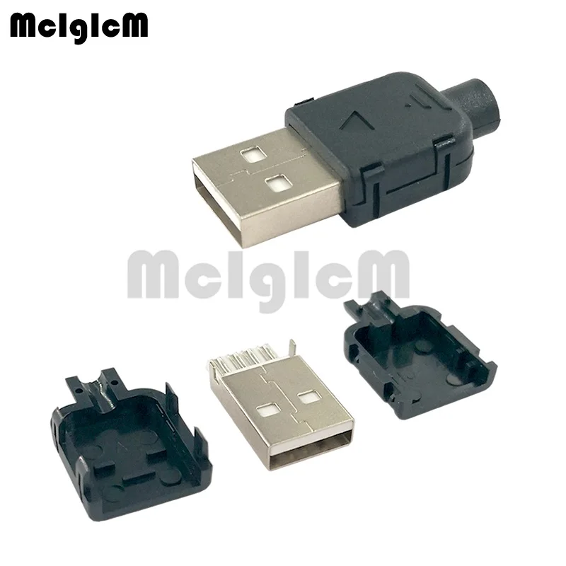 30 комплектов DIY USB 2,0 Micro разъем штекер а Тип Мужской 4 Pin в сборе адаптер гнездо припоя Тип черный пластиковый корпус