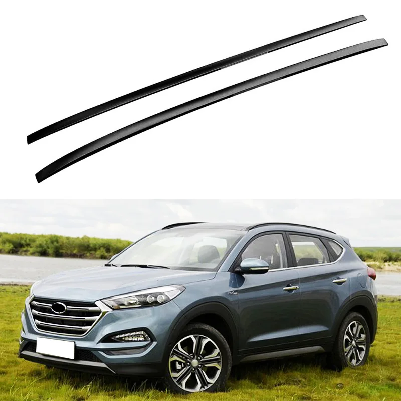 

ABS Plastic Fit for Hyundai All New Tucson 2015-2017 Sticker Type Luggage Baggage Roof Rack Rail Bar