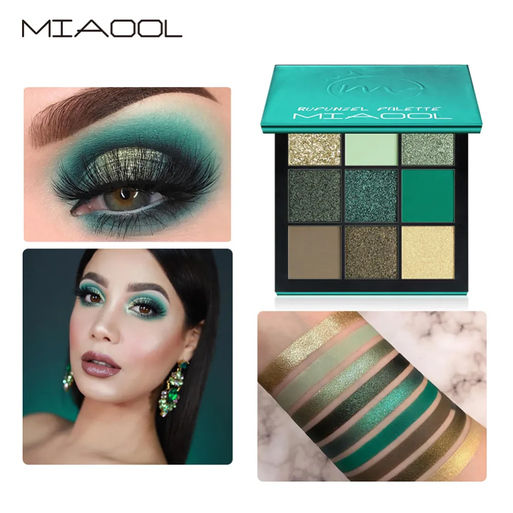 

MIAOOL Beauty Precious Stone Mini Eyeshadow Palette 9 Colors Obsessions Palette Emerald Makeup Eye Shadow