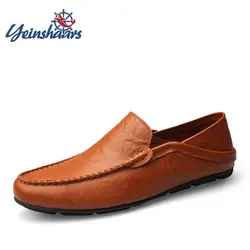 YEINSHAARS/модная мужская обувь, лоферы из натуральной кожи, большие размеры 37-47, мужские слипоны, обувь для вождения, Повседневная Классическая
