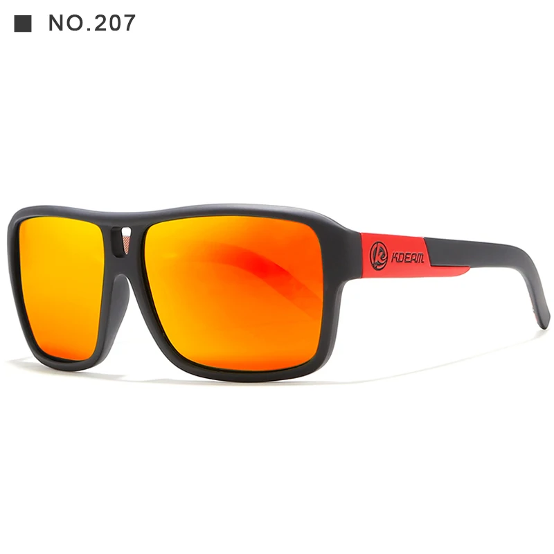 Поляризованные солнцезащитные очки для молодых парней, спортивные Брендовые мужские очки в стиле стимпанк, ударопрочные солнцезащитные очки для женщин, KDEAM CE - Цвет линз: C207