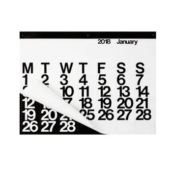 

Minimalism 2018 Calendar Monthly To View 75x55cm Black Ink on White Page