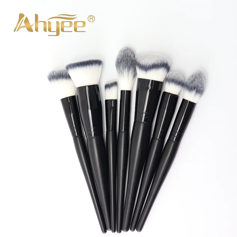 Ahyee New 7 PCS Makeup Brush set Compact Soft Synthetic Hair Wood Handle Used For Foundation Highlighter Contour Woman | Красота и