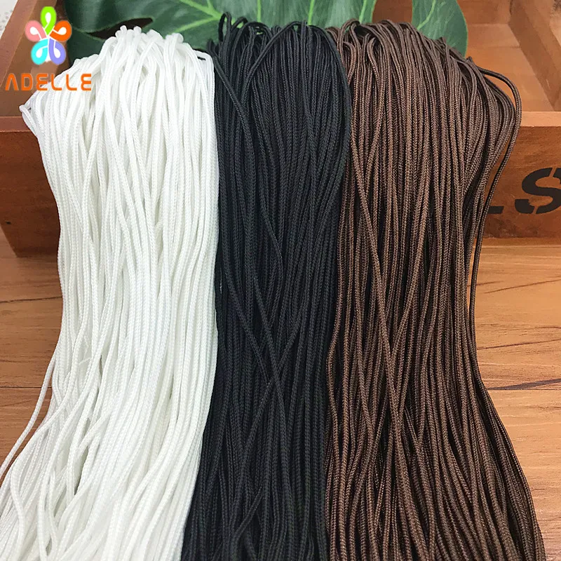 

2mm Braided Nylon Rope white/black/coffee colors curtain blinds accessory shutter string DIY beading cord free shipping 95yard
