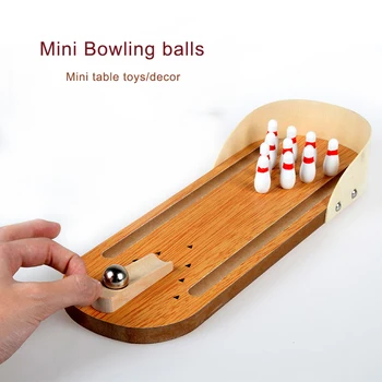 

Mini desktop bowling game toy funny indoor parent indoor parent-child interactive table toys wooden mini desktop bowling game
