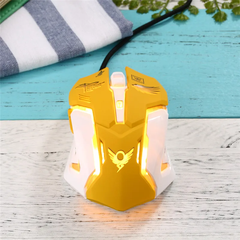 OW D. va Mercy версия Проводная игровая мышь USB 6 кнопок 3200 dpi Бесшумная оптическая компьютерная игровая мышь для ПК ноутбук для геймеров - Цвет: Цвет: желтый