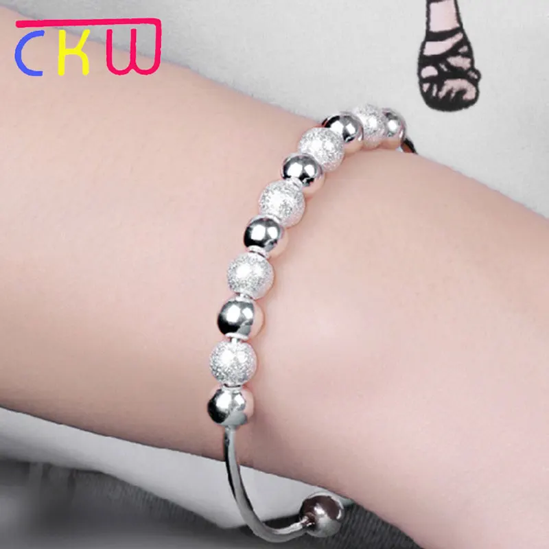 CKW Korean Version Opening Nine Transfer Beads Fortune Female Bracelet Copper Plated Silver Explosion gifts for Women | Украшения и
