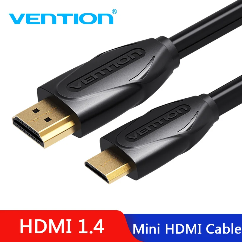 Vention Mini HDMI к HDMI кабель позолоченный HDMI 1,4 V 1080 P 1 m 1,5 m 2 m 3 m высококачественный HDMI Кабель-адаптер для планшета видеокамеры