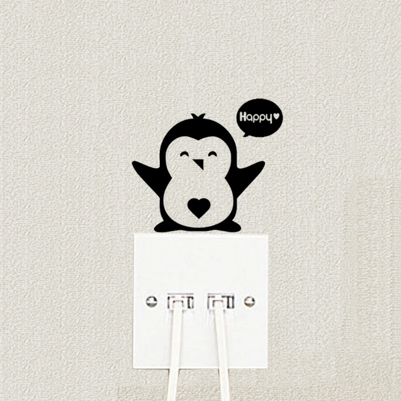 Виниловые наклейки с изображением счастливого маленького пингвина A3460|wall decals|switch