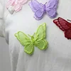 Parche de mariposa organdí de doble capa, pegatinas de tela bordadas, accesorios de velo de novia, parche para ropa, 1 Uds. ► Foto 3/6