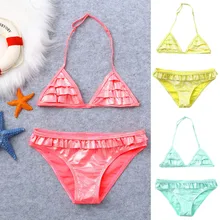 Купальный костюм для девочек; Новинка; Модный Купальник с оборками для маленьких девочек; летний купальный костюм; купальный костюм для маленьких девочек;#40