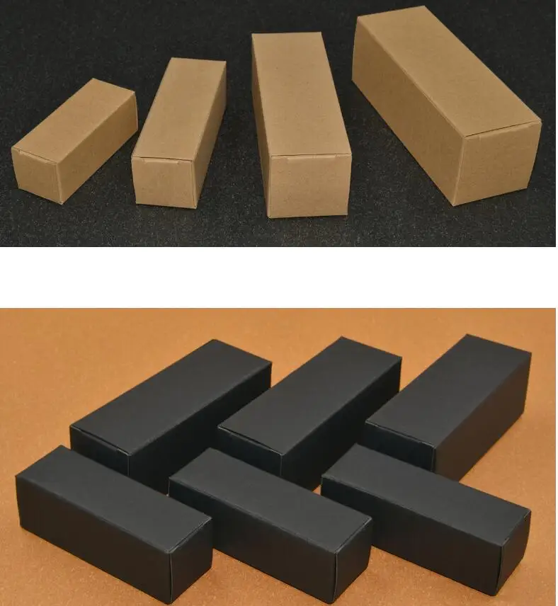 

50pcs Blank Kraft Paper Boxes Black Paperboard Packaging Box DIY Craft Lipstick Perfume Bottle White Gift Boxes