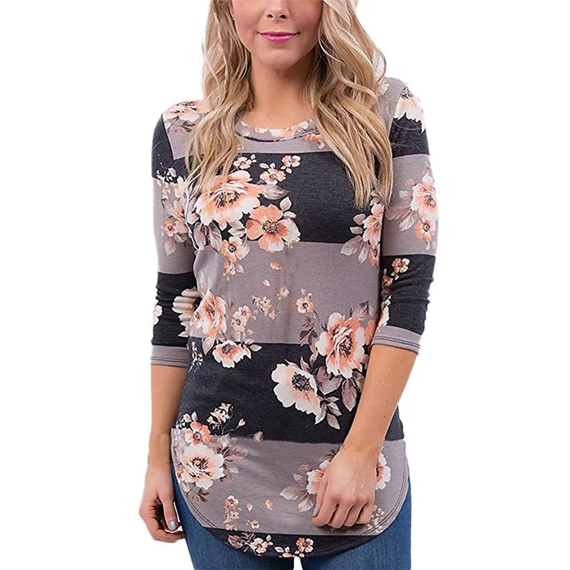 Women Blouses 2019 Fashion Summer Casual Floral Print Blouses Shirts ...