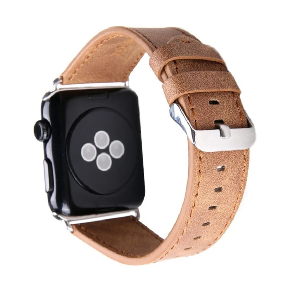 Кожаный ремешок FOLOME для Apple Watch SE Band 40 мм 44 38 42 классический браслет в стиле ретро
