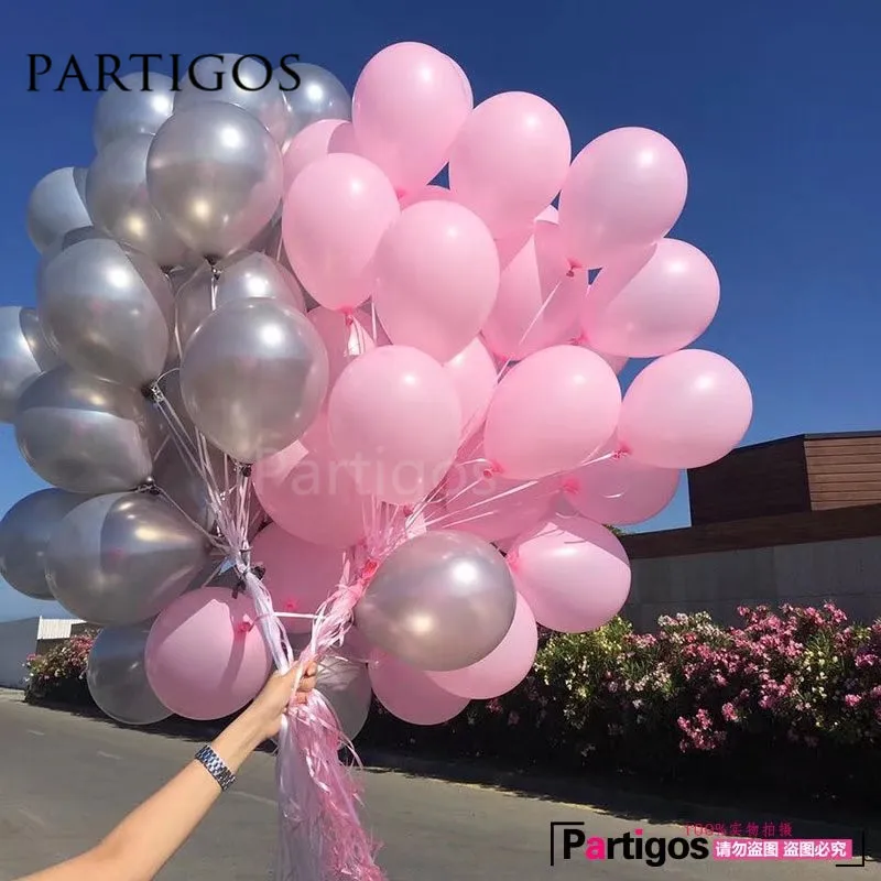 

20pcs/lot 10inch Pearl Silver Matt Pink Latex Balloons Baby Bridal Shower Wedding Birthday Party Decor Helium Globos Child Gifts