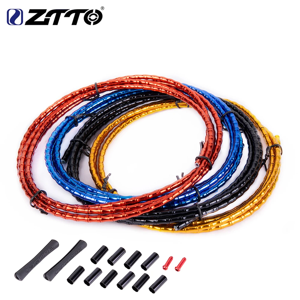 ZTTO Road Bike Aluminum Alloy Fishbone Brake Shift Cable Housing Links Line Tube
