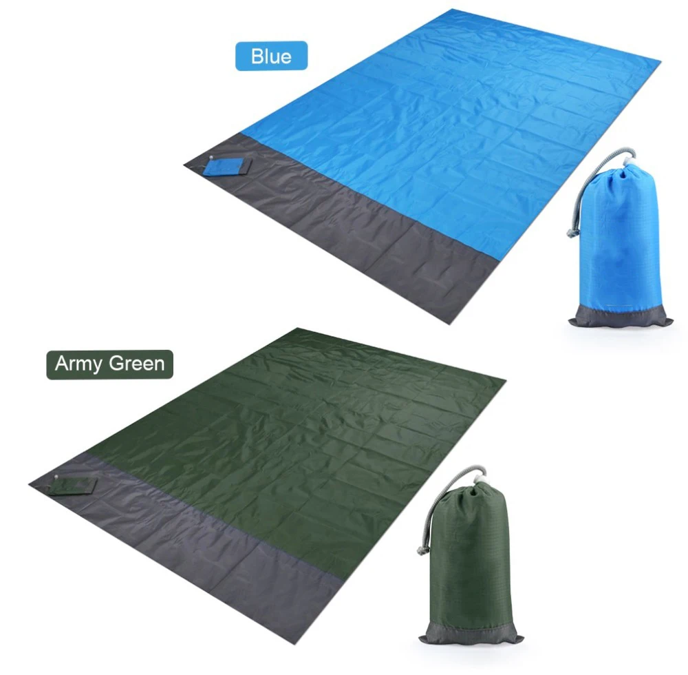 2*2M Pocket Beach Mat Picnic Tent Bedding Folding-Cover Blanket Camping Sand-Free Waterproof Beach mat Blanket OutdoPicnic Mat