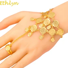 Ethlyn взрослый/детский браслет из монет для женщин Арабский Ближний Восток подарок золотые монеты Ближний Восток свадебный браслет B33B
