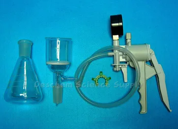 

250ml,24/40,Glass Filtration KIt,Erlenmeyer Flask & 100ml Filter Funnel & Handle Vacuum pump