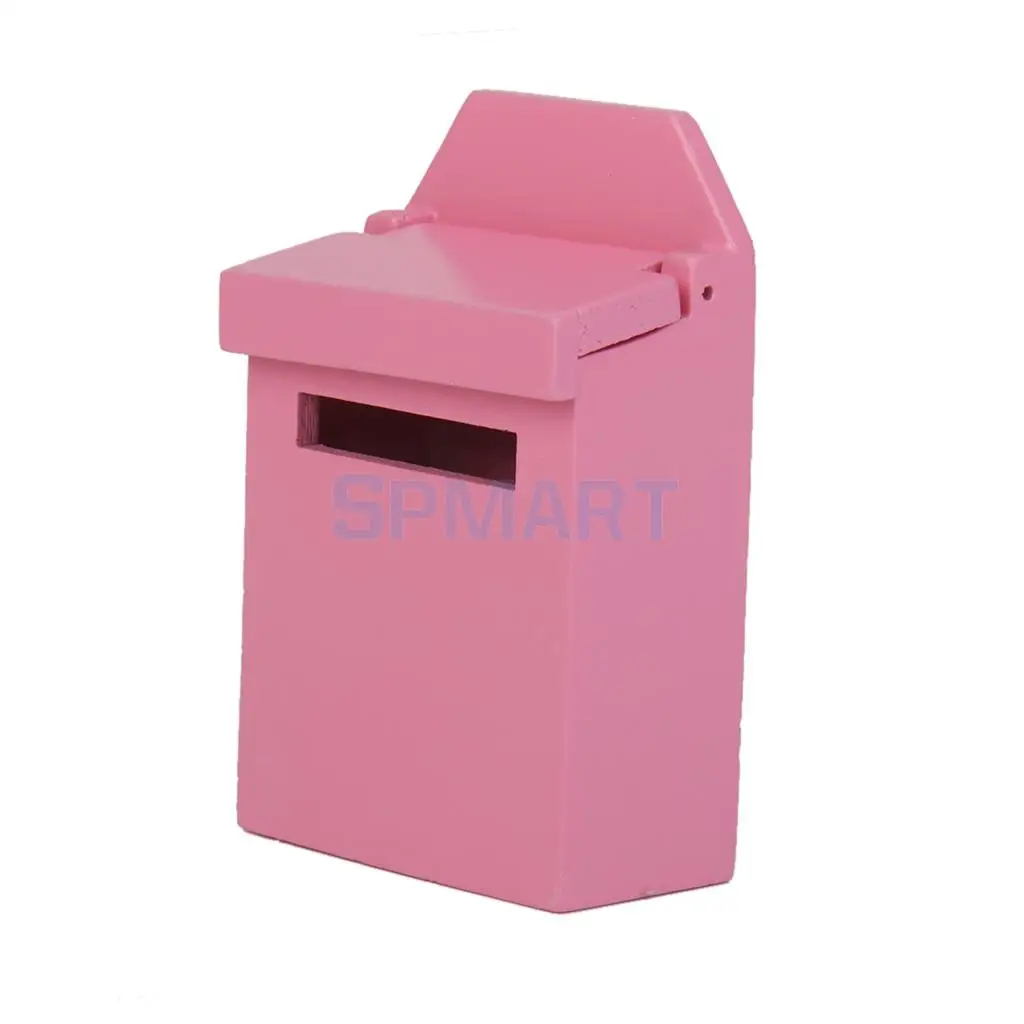 Dollhouse Miniature Wooden Mail Box 1/12 Scale Pink Furniture Toys