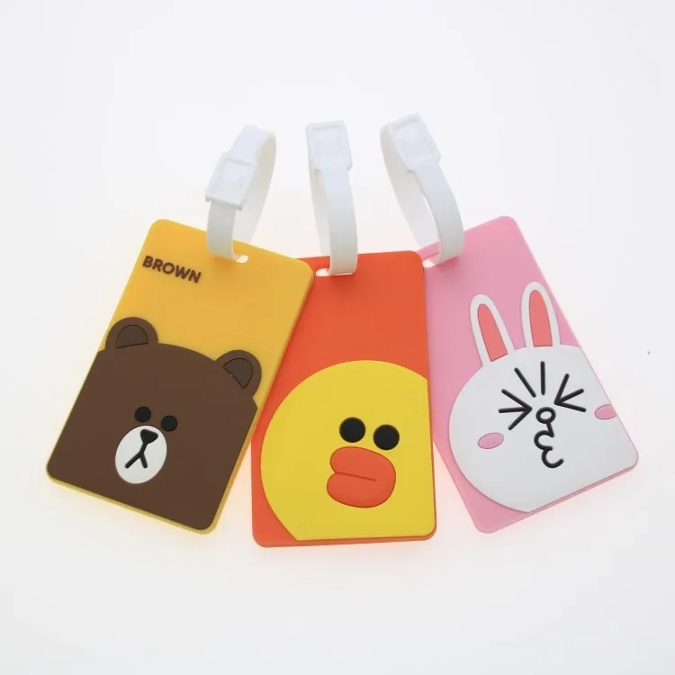 

Brown Bear Luggage Tag Women Travel Accessories Silica Gel Suitcase ID Address Holder Baggage Boarding Tag Portable Label