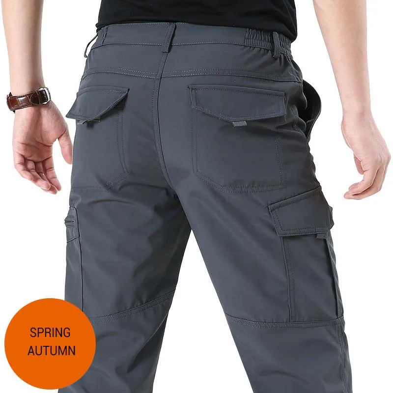Демисезонный модные Штаны для прогулки Для мужчин Повседневное бурелом брюки быстросохнущая брюки-карго свет Вес брюки мужской одежды - Цвет: Gray2