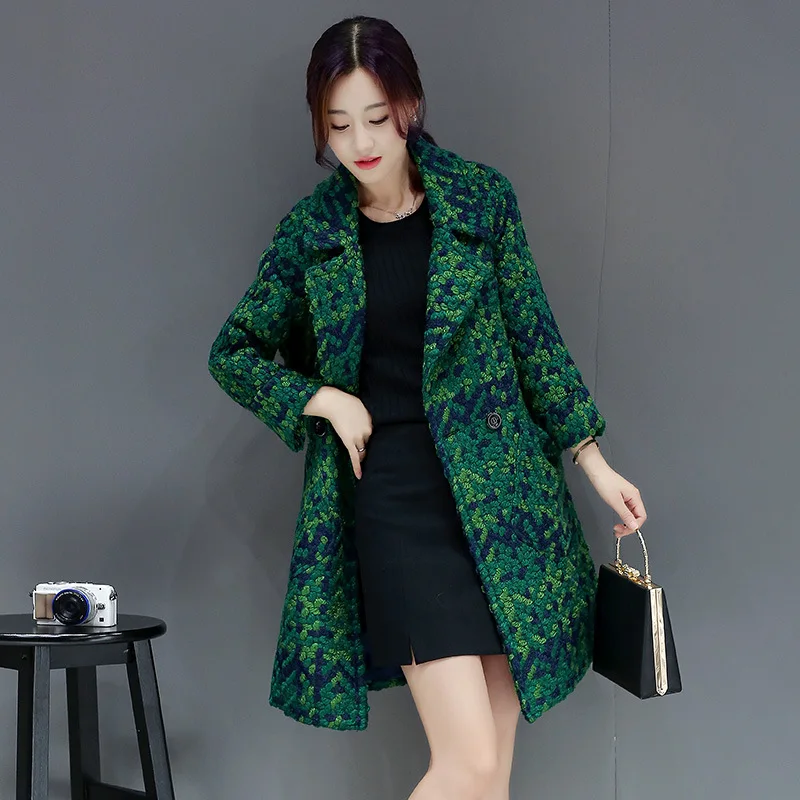 

Tweed jacket Women blend coat female ladies trending styles warm Woman coats winter 2018 long coats DD1759 S