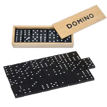 28 Pieces Fun Domino Games Play Set Wooden Puzzles Toy With Box For Children Adult Party