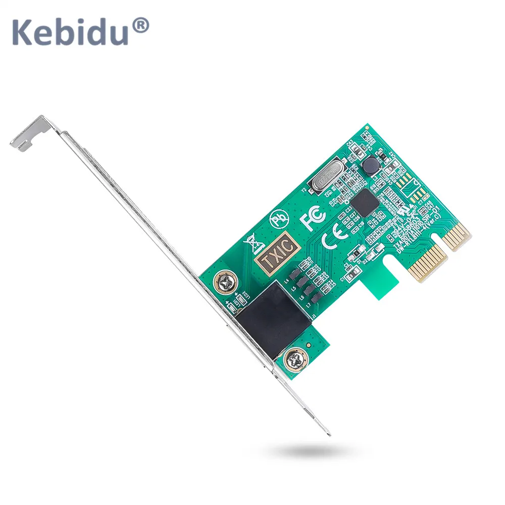 

KEBIDU Network Controller Card 10/100/1000Mbps RJ45 LAN Adapter Converter Gigabit Ethernet PCI-E Network Card Adapter For PC