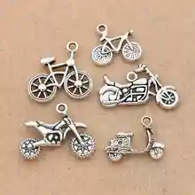 10 pçs antigo prata chapeado bicicleta encantos pingentes pulseira colar jóias fazendo acessórios diy 20x19mm