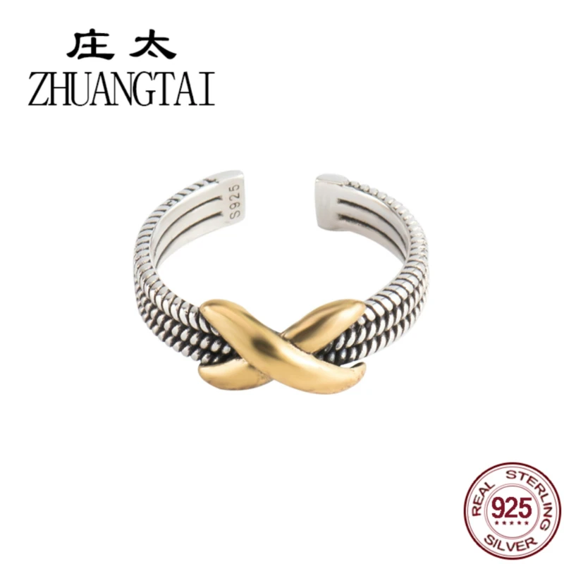 ZHUANGTAI Jewelry Настоящее кольцо стерлингового серебра 925 Lol панк палец для Для женщин