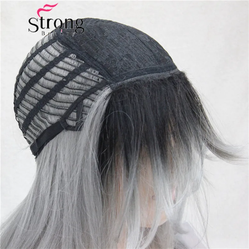 GK-15088TT2-M.GREY 178 Ombre Black Root With Grey Mix High-Quality Heat Ok Long Straight Skin Top Wig (6)