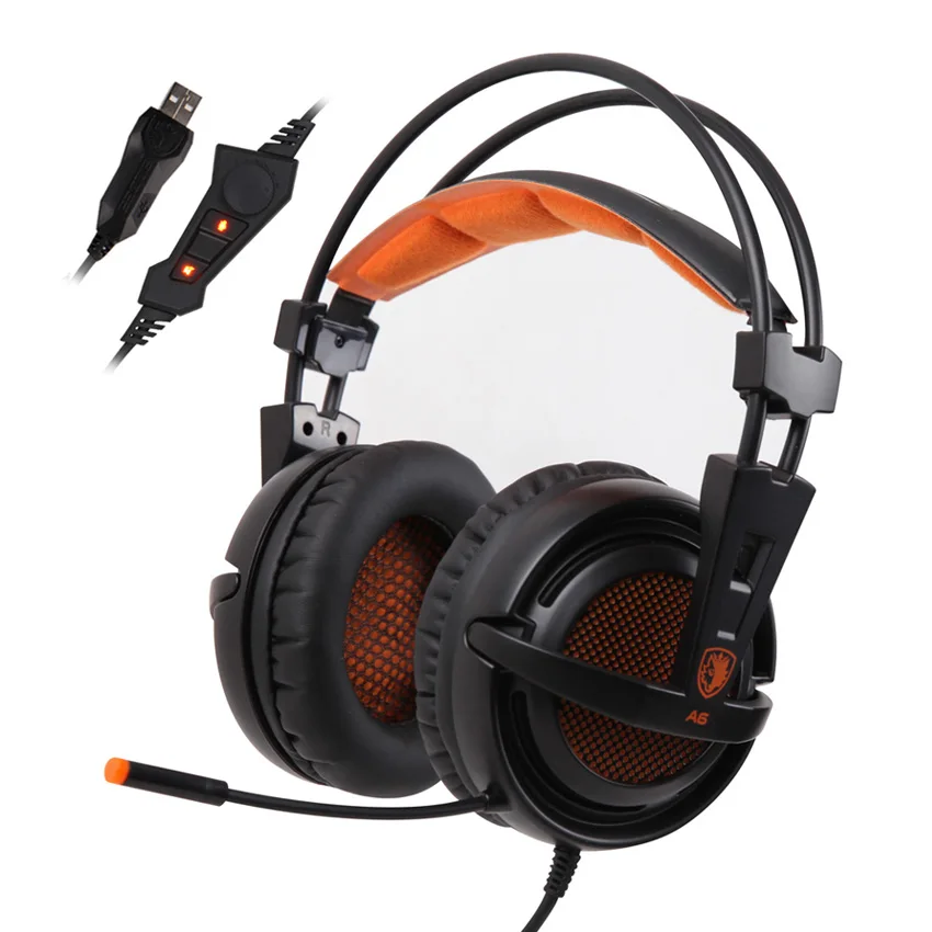 Sades A6 игровые наушники шлем 7 1 объемный звук стерео USB игровая гарнитура с