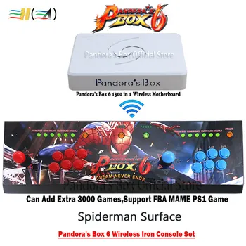 

Pandora's box 6 1300 game controle arcade wireless iron console set Pandora box 6 1300 in 1 buttons joysticks kits machine TV pc