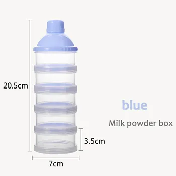 

1 PC Portable 5 Cells Grid Plastic Food Container Milk Powder Dispenser Baby Accessories Milk Powder Boxes